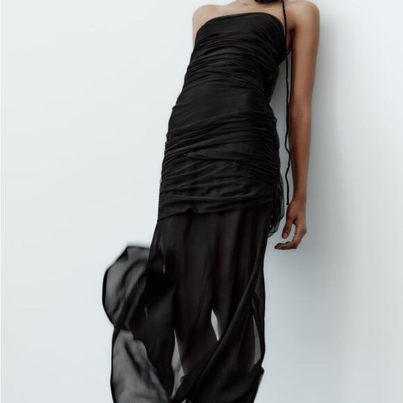 ZARA FLORAL TULLE DRESS - Picture 11 of 15